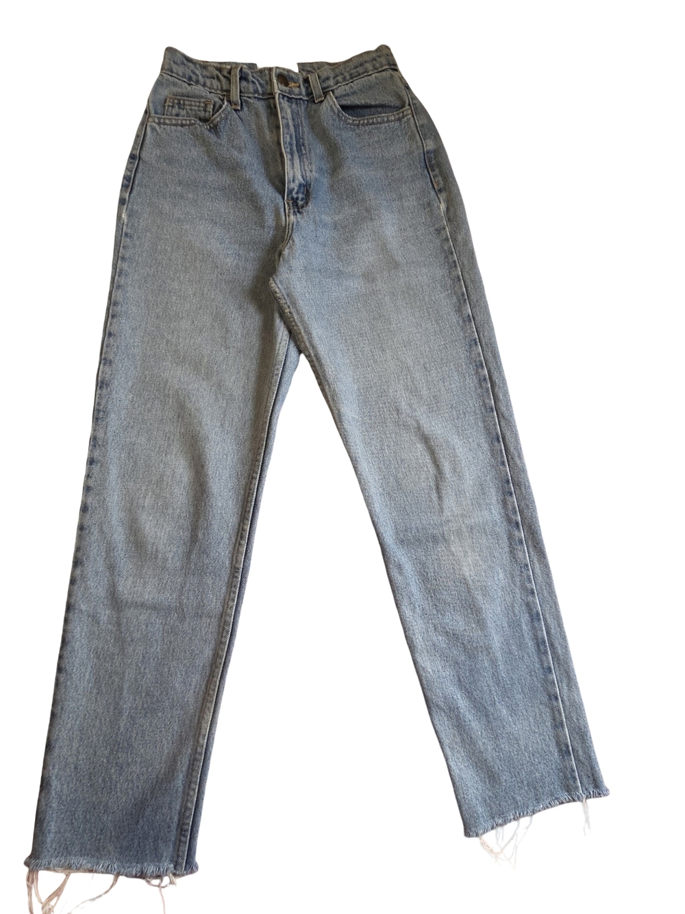 American Apparel Women's Light Blue High-Rise Straight Jeans